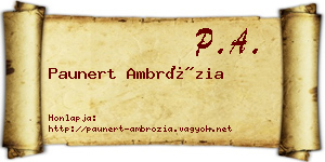 Paunert Ambrózia névjegykártya